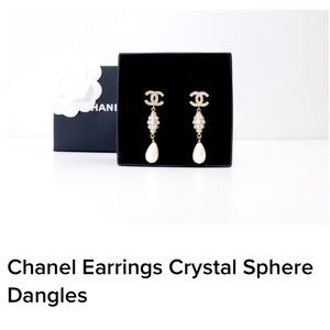 Chanel Earrings Crystal Sphere
Dangles, in box and bag